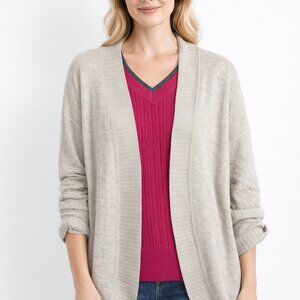 Denver Hayes Open Front Cardigan Sweater | 2XL | Neutral Beige | Cozy Layering